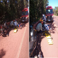 Ap&oacute;s estouro do pneu, motociclista perde o controle e sofre queda na BR 262