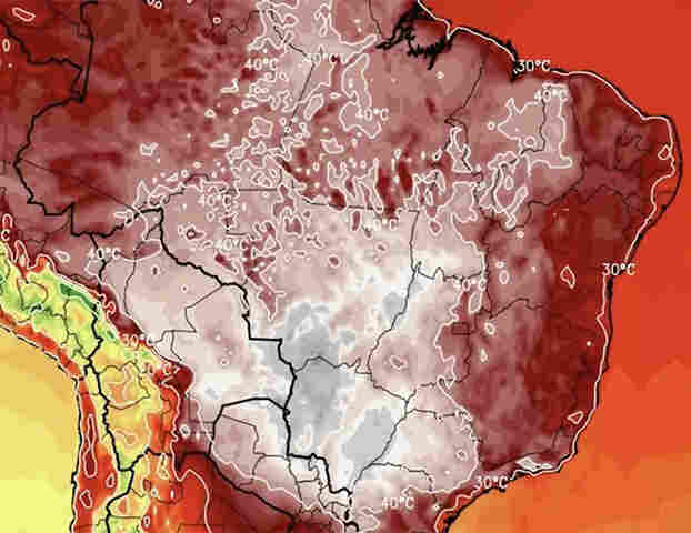 Brasil enfrentar&aacute; onda de calor excepcional nos pr&oacute;ximos dias com temperaturas de 40&ordm;C a 45&ordm;C e risco &agrave; vida