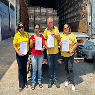 Receita Federal em Corumb&aacute; realiza doa&ccedil;&atilde;o de vestu&aacute;rio e produtos aliment&iacute;cios ao Lions Club