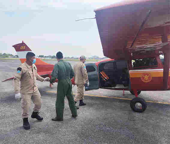 Mulher com enfermidades &eacute; resgatada por aeronave dos bombeiros na regi&atilde;o do Paiagu&aacute;s 