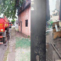 Bombeiros s&atilde;o acionados para conter inc&ecirc;ndio em resid&ecirc;ncia abandonada na Rua Silva Jardim
