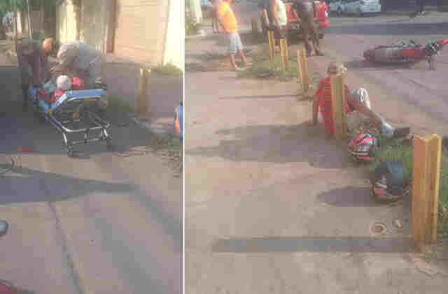 Motociclista Idoso fica ferido ap&oacute;s colis&atilde;o com carro na Rua Oriental 