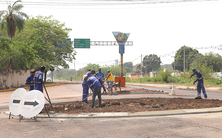 Com obras na entrada da cidade; Prefeitura inicia ampla revitaliza&ccedil;&atilde;o urbana de Corumb&aacute;