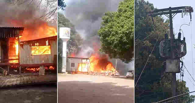 V&Iacute;DEO: Curto-circuito em transformador causa inc&ecirc;ndio em  edifica&ccedil;&atilde;o em Parque Hotel no Passo do Lontra