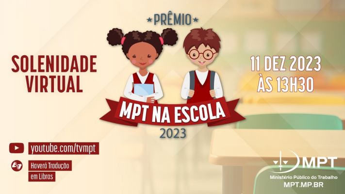 Pr&ecirc;mio MPT na Escola revela vencedores da etapa nacional no pr&oacute;ximo dia 11 de dezembro com aluna corumbaense na disputa 