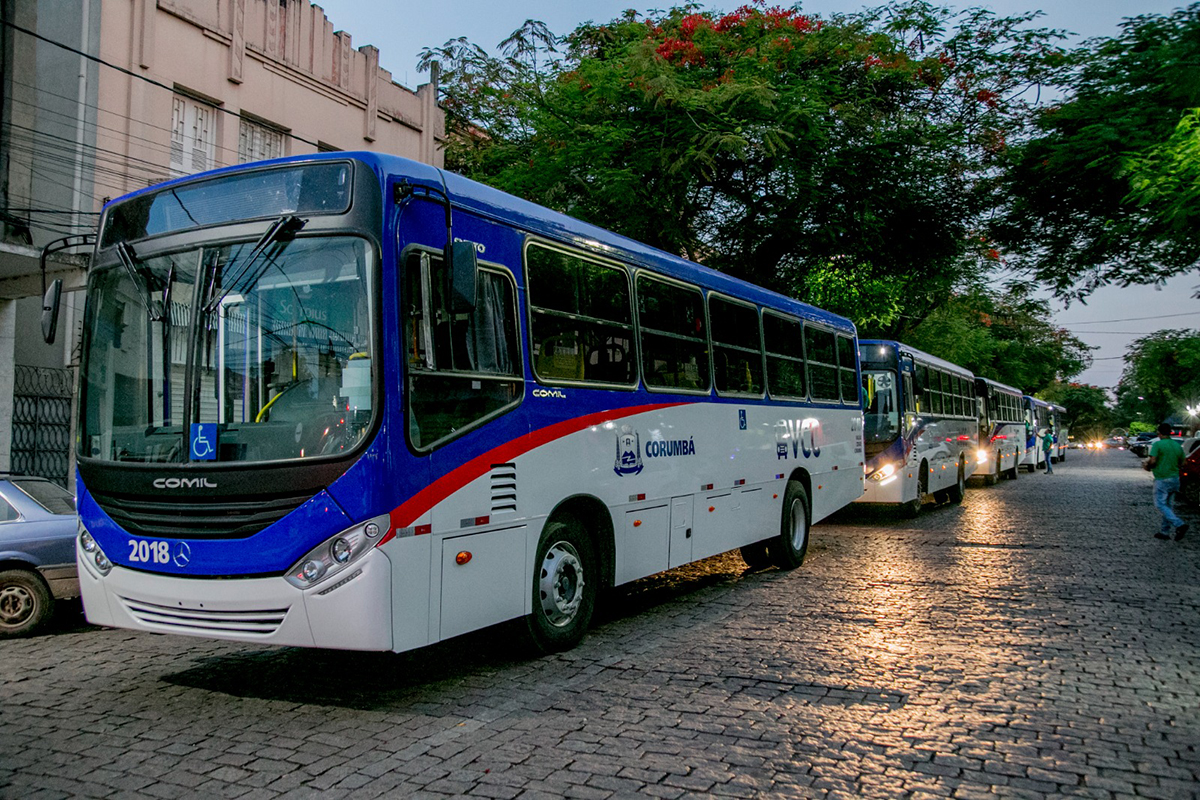 Transporte coletivo de Corumbá ganha 5 ônibus 0 km; veículos começam a operar nesta quinta-feira