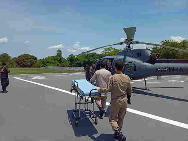 Helic&oacute;ptero da Marinha resgata v&iacute;tima de queda de cavalo na regi&atilde;o do Paiagu&aacute;s