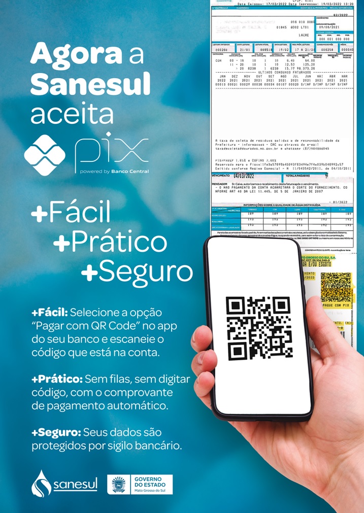 Pix &eacute; a maneira mais pr&aacute;tica de pagar fatura de &aacute;gua e esgoto em MS