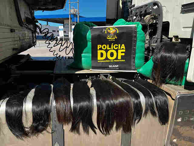 Mais de cem quilos de cabelo humano que seguiam para S&atilde;o Paulo s&atilde;o apreendidos pelo DOF em Corumb&aacute;