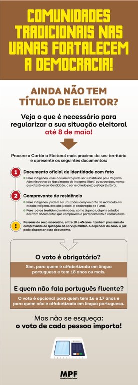 MP Eleitoral fiscaliza o cumprimento de regras que facilitam o voto de ind&iacute;genas e povos tradicionais