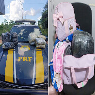 Passageiras com crian&ccedil;a de colo s&atilde;o detidas pela PRF em &ocirc;nibus 11,2 Kg de skunk