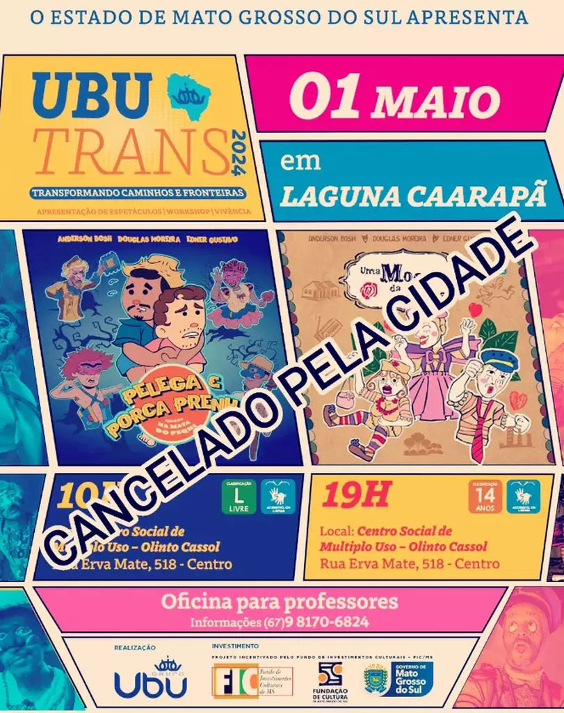 Espet&aacute;culo teatral &eacute; cancelado em regi&atilde;o sul-fronteira ap&oacute;s fake news