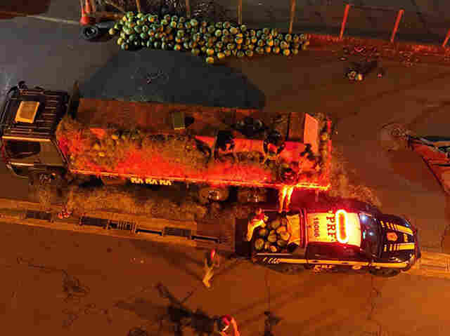 PRF desmonta entreposto de drogas, apreende 16 toneladas de maconha e prende seis pessoas em Dourados 