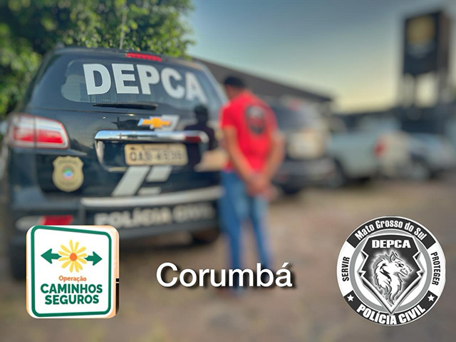 Homem com mandado de pris&atilde;o por estupro de vulner&aacute;vel &eacute; detido pela Pol&iacute;cia Civil em Corumb&aacute;