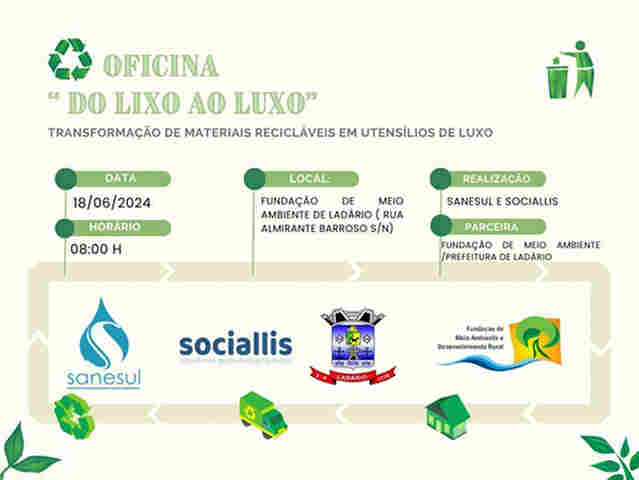 Est&atilde;o abertas inscri&ccedil;&otilde;es para a oficina 'Do lixo ao luxo', voltada para catadores de materiais recicl&aacute;veis