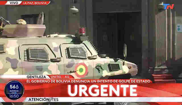 Militares golpistas tentam entrar na sede presidencial da Bol&iacute;via