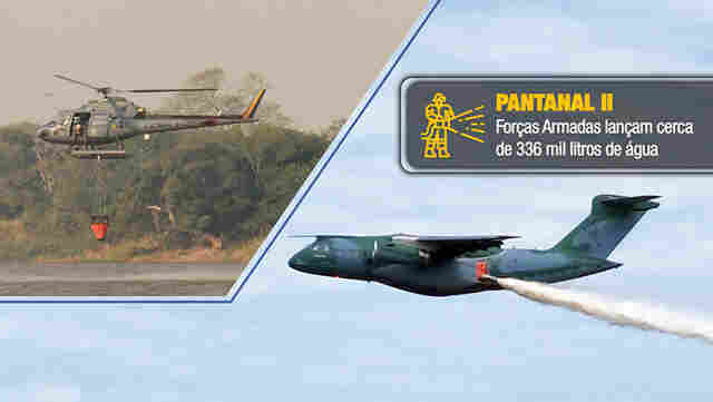 For&ccedil;as Armadas potencializam as a&ccedil;&otilde;es de combate ao fogo no Pantanal e montam base avan&ccedil;ada para acolher 100 brigadistas