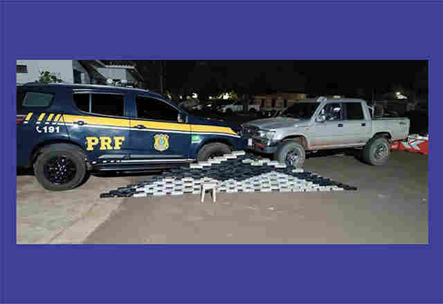 PRF apreende 145 Kg de coca&iacute;na em camionete que saiu de Corumb&aacute; 