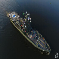 Marinha emprega na Opera&ccedil;&atilde;o &ldquo;&Aacute;gata Oeste&rdquo; o navio de guerra mais antigo do mundo ainda em servi&ccedil;o