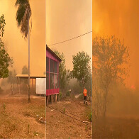 Mesmo com chuvas, bombeiros t&ecirc;m &aacute;rduo enfrentamento com inc&ecirc;ndios na comunidade da Barra do S&atilde;o Louren&ccedil;o