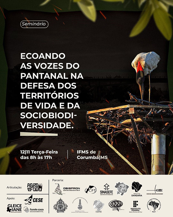Articula&ccedil;&atilde;o Agro &eacute; Fogo promove incid&ecirc;ncia pol&iacute;tica sobre o processo de devasta&ccedil;&atilde;o no Pantanal 