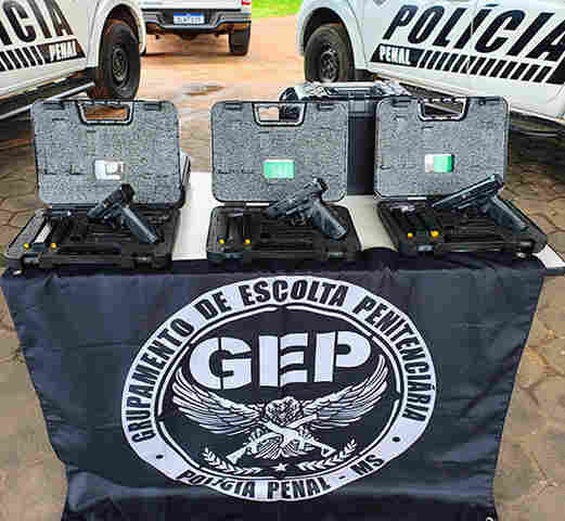Com investimento de R$ 2,45 milh&otilde;es, Agepen entrega novos armamentos para a Pol&iacute;cia Penal de MS