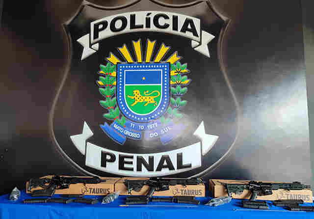 Agepen refor&ccedil;a seguran&ccedil;a penitenci&aacute;ria com novos fuzis para a Pol&iacute;cia Penal de MS