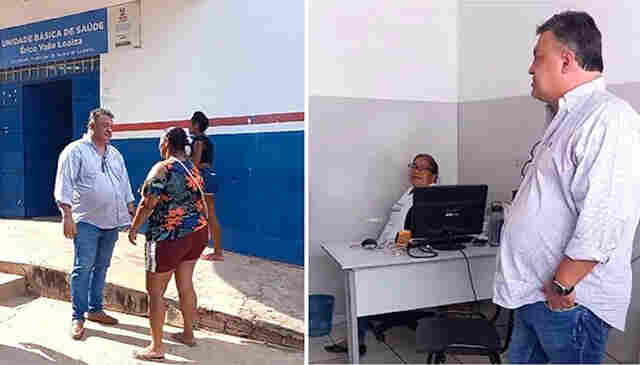 Em visita &agrave; Unidade B&aacute;sica de Sa&uacute;de e pra&ccedil;as p&uacute;blicas de Lad&aacute;rio, Administra&ccedil;&atilde;o Municipal identifica necessidade de melhorias