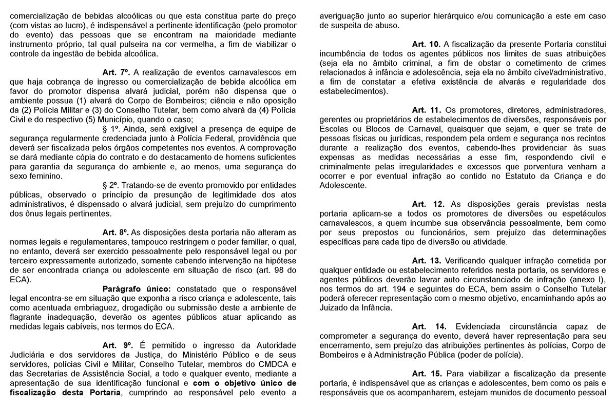 Portaria regulamenta presença de crianças e adolescentes no carnaval de Corumbá e Ladário desde que acompanhadas dos responsáveis e identificadas