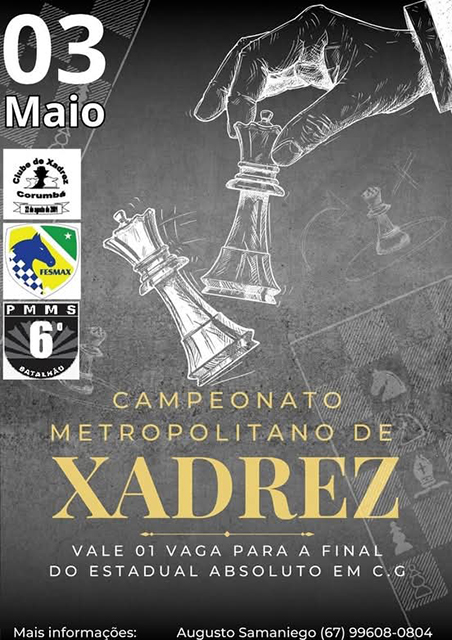 Sexto Batalh&atilde;o de Pol&iacute;cia Militar ser&aacute; palco do Campeonato Metropolitano de Xadrez