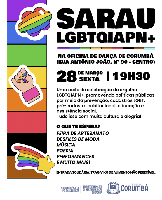 Sarau Cultural da Diversidade celebra inclus&atilde;o e respeito em Corumb&aacute;