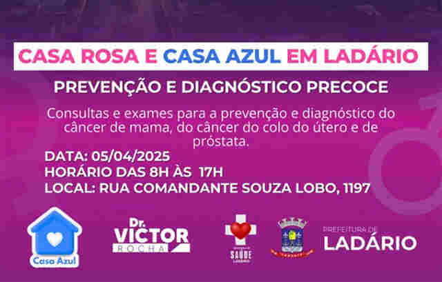Casa Rosa e Casa Azul chegam a Lad&aacute;rio no dia 05 de abril