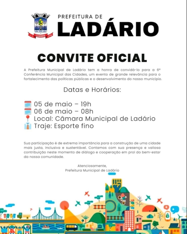 Lad&aacute;rio sedia 6&ordf; Confer&ecirc;ncia Municipal das Cidades, com in&iacute;cio na pr&oacute;xima segunda-feira
