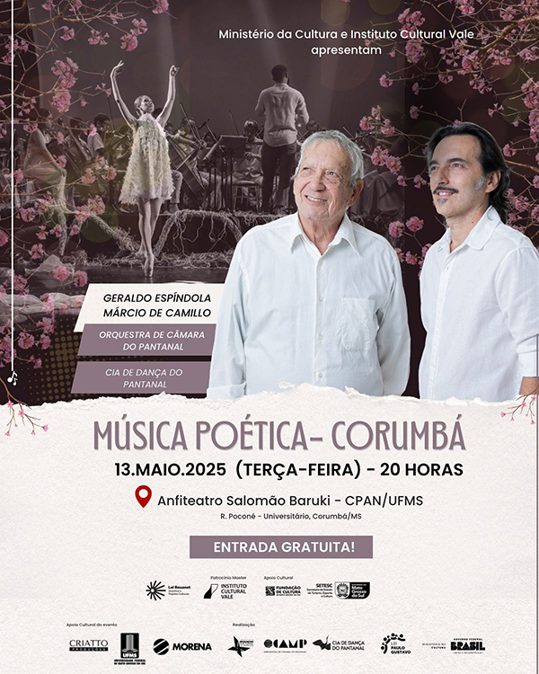 Depois de reunir mais de mil pessoas e emocionar p&uacute;blico de Dourados e Campo Grande, chegou a vez de Corumb&aacute; receber M&uacute;sica Po&eacute;tica
