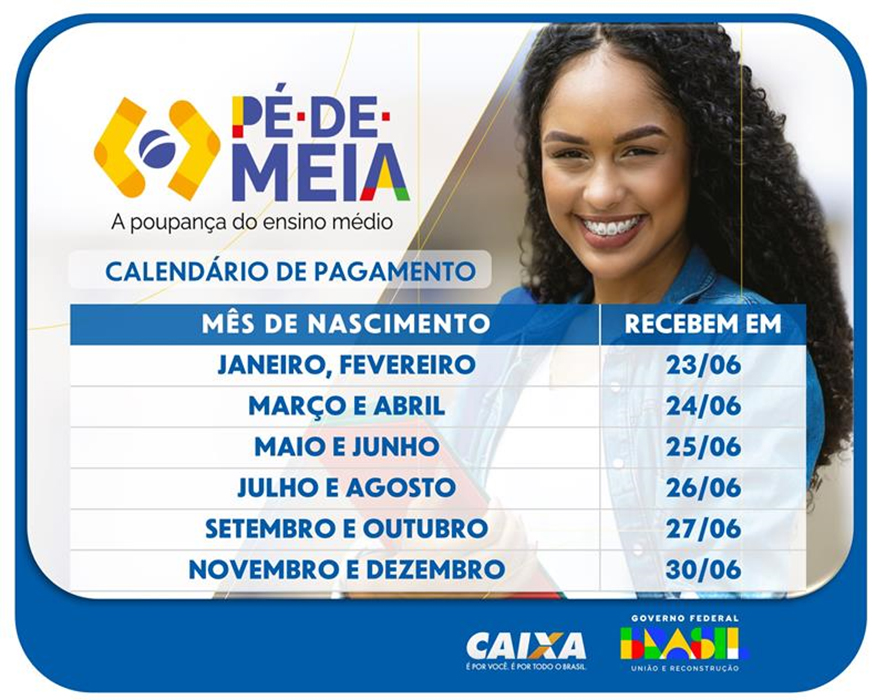 Pé-de-meia: caixa inicia pagamento do incentivo frequência nesta segunda-feira (23)