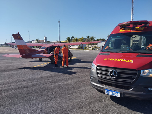 Aeronave dos bombeiros resgata homem ferido após queda de cavalo na região do Paiaguás