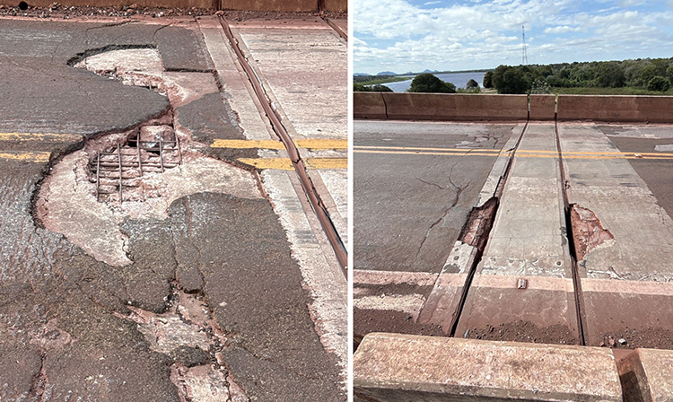 VÍDEO: Defesa Civil de Corumbá alerta os condutores que trafegam pela BR-262 sobre um grande buraco na ponte do Morrinho