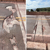 V&Iacute;DEO: Defesa Civil de Corumb&aacute; alerta os condutores que trafegam pela BR-262 sobre um grande buraco na ponte do Morrinho