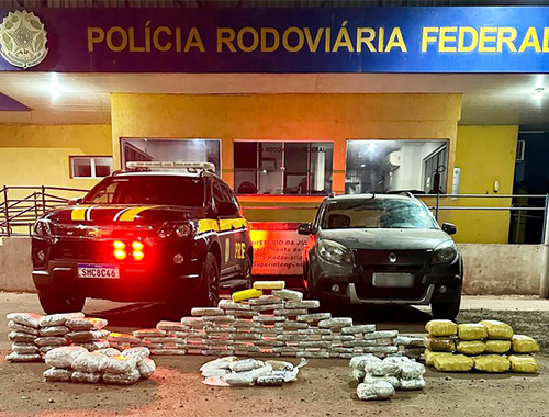 Homem é detido pela PRF com 95,1 kg de diversos tipos de drogas na BR-262