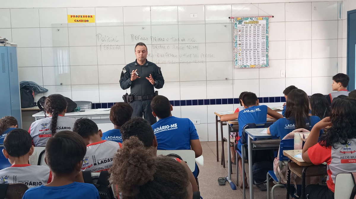 Aulas do PROERD no 2&ordm; semestre tiveram in&iacute;cio em Lad&aacute;rio e atender&aacute; 200 alunos