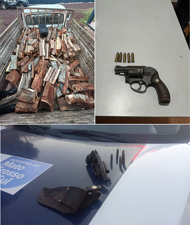 Pol&iacute;cia Militar apreende arma de fogo e ve&iacute;culo carregado de Angico durante patrulhamento em Lad&aacute;rio