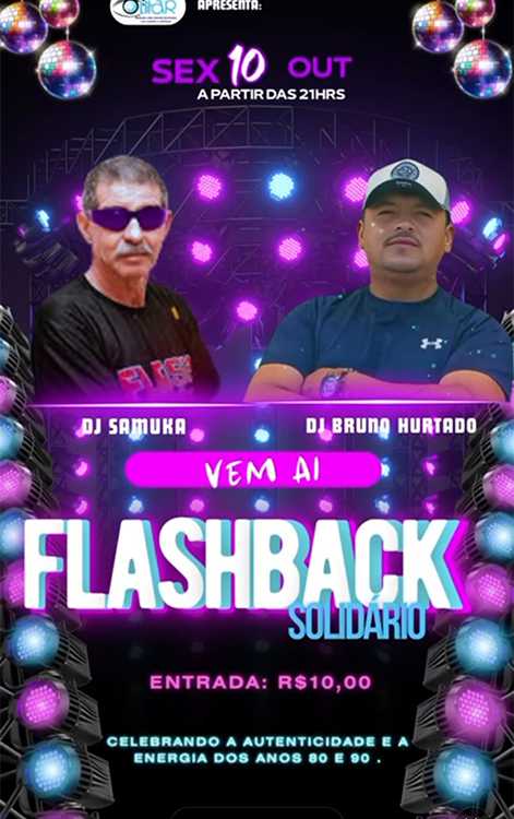 Instituto Novo Olhar realiza Flashback Beneficente nesta sexta-feira (10)