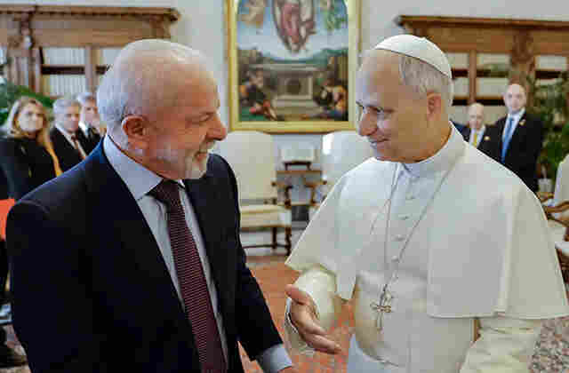 Lula se re&uacute;ne com papa Le&atilde;o XIV, pela primeira vez, no Vaticano 