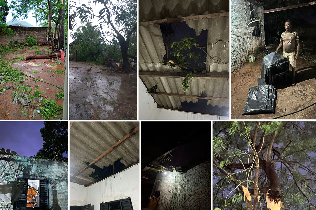 Vendaval destelha casas e deixa fam&iacute;lias desalojadas no Pantanal. Defesa Civil alerta quando ao Aviso de Tempestade Severa 