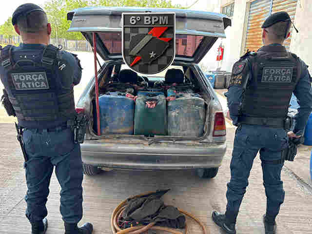 Pol&iacute;cia Militar apreende 650 litros de diesel transportados ilegalmente na estrada do Taquaral