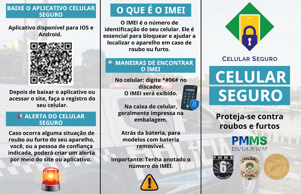 Institui&ccedil;&otilde;es lan&ccedil;am campanha &ldquo;Celular Seguro&rdquo; e refor&ccedil;am combate a roubos e furtos em Corumb&aacute; e Lad&aacute;rio