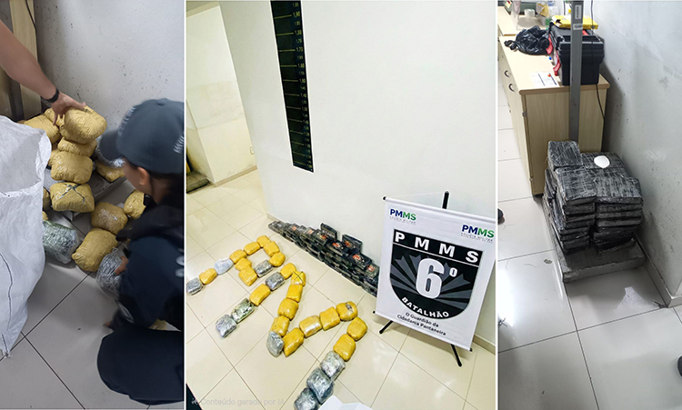 Pol&iacute;cia Militar localiza grande quantidade de drogas em ve&iacute;culo abandonado no Centro de Corumb&aacute;