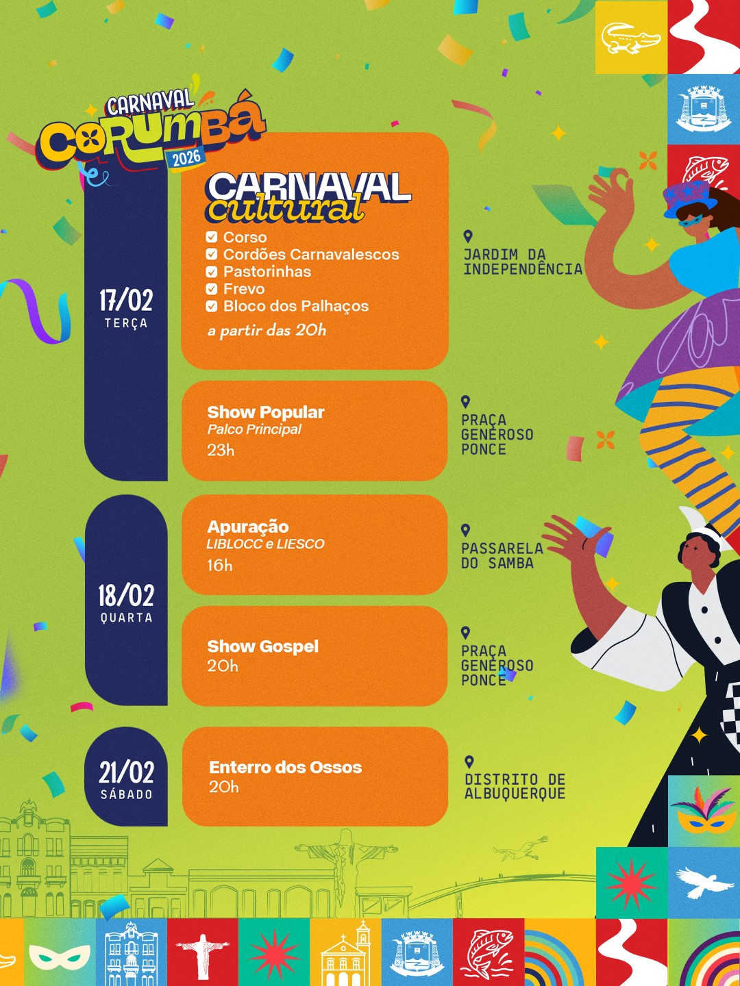 Corumb&aacute; lan&ccedil;a Carnaval 2026 e celebra 20 anos da retomada do Carnaval Cultural