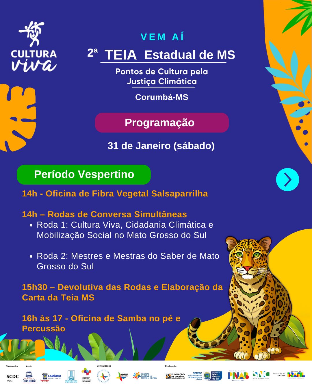 F&oacute;rum Estadual dos Pontos de Cultura e Teia Estadual de MS debatem justi&ccedil;a clim&aacute;tica em Corumb&aacute;