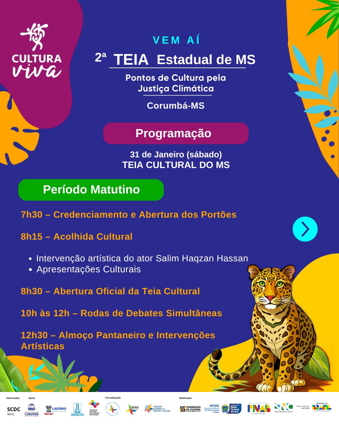 F&oacute;rum Estadual dos Pontos de Cultura e Teia Estadual de MS debatem justi&ccedil;a clim&aacute;tica em Corumb&aacute;